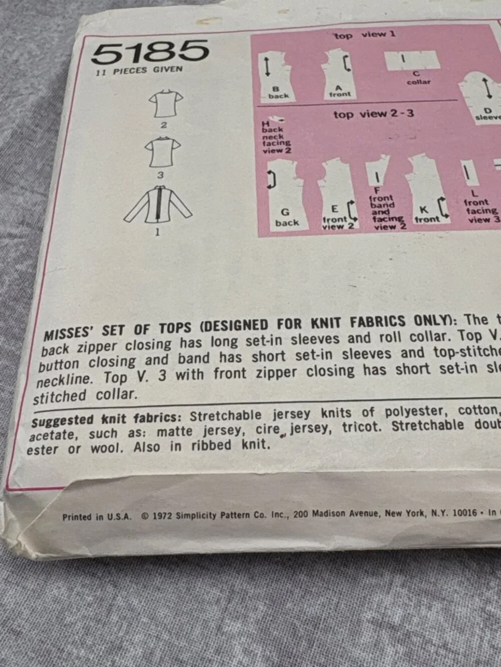 Simplicity sewing pattern